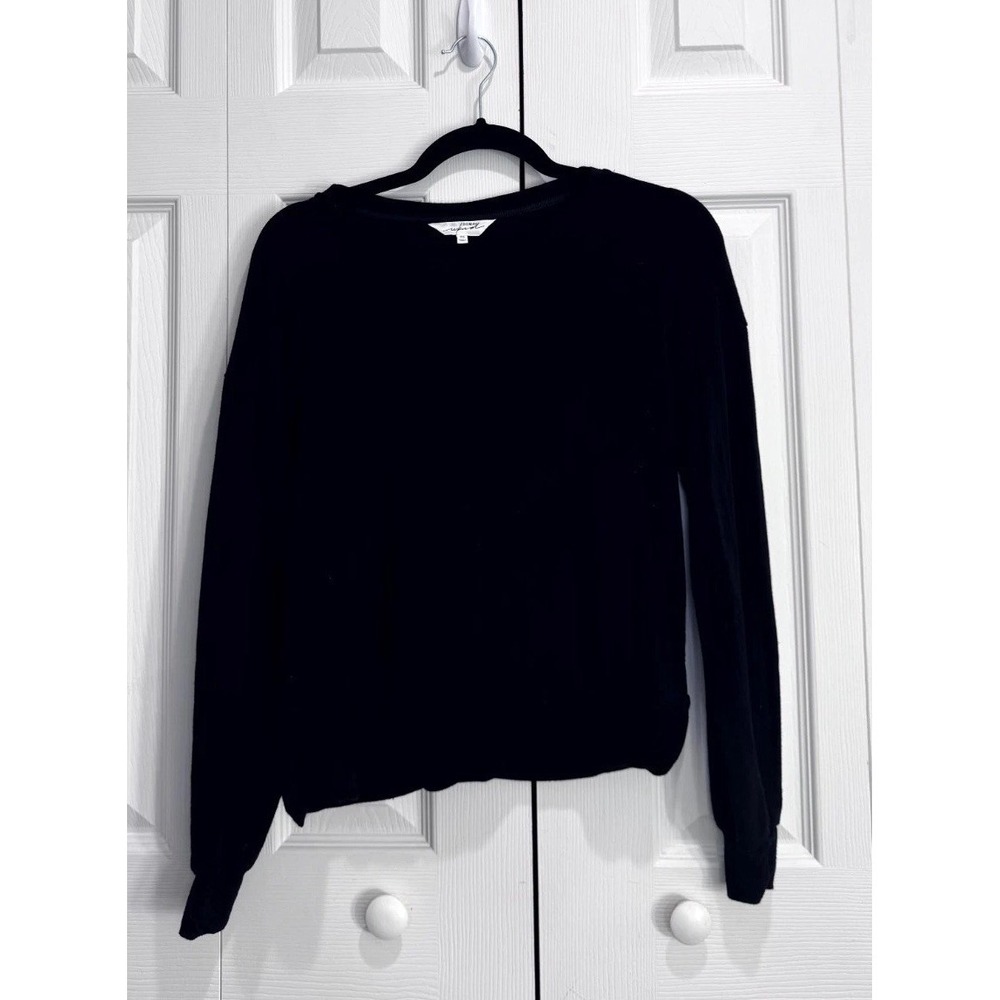 Soma‎ WKND Crewneck Pullover Sweatshirt Women's XS Black Long Sleeve Lounge Top